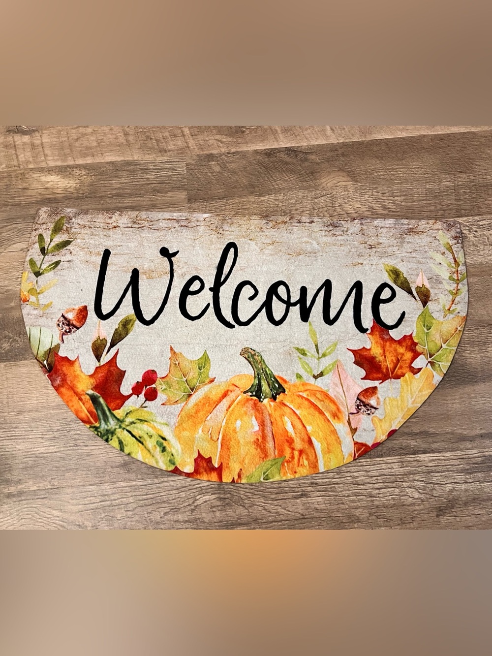 New Welcome Pumpkin Seasonal Doormat - Orange